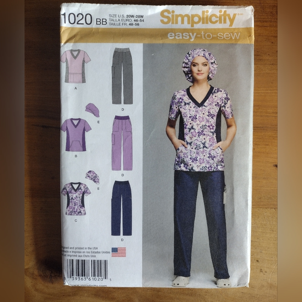 Simplicity easy-to-sew Misses/Women's Scrub Pants and Tops